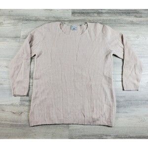 French Laundry Women's Large Lambswool & Angora Ribbed Ivory Sweater